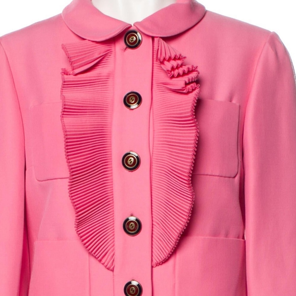Gucci Pink Pleated Blazer Size 40
